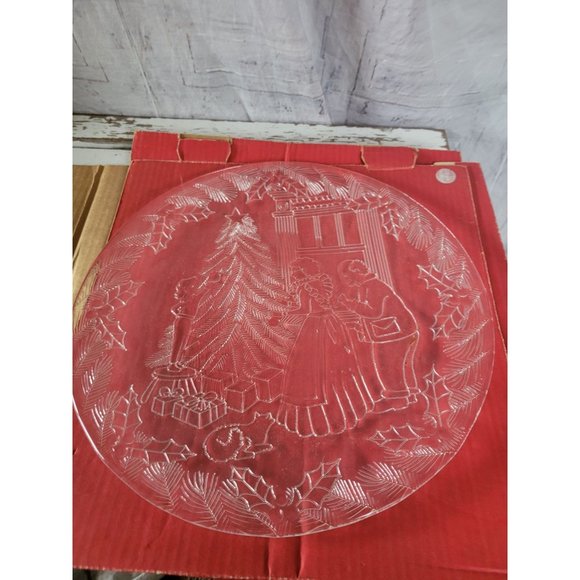 Pilgrim glass Xmas platter party serving - Picture 1 of 4